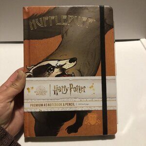 harry potter Hufflepuff premium A5 notebook & pencil 240 Lined Pages Orange New